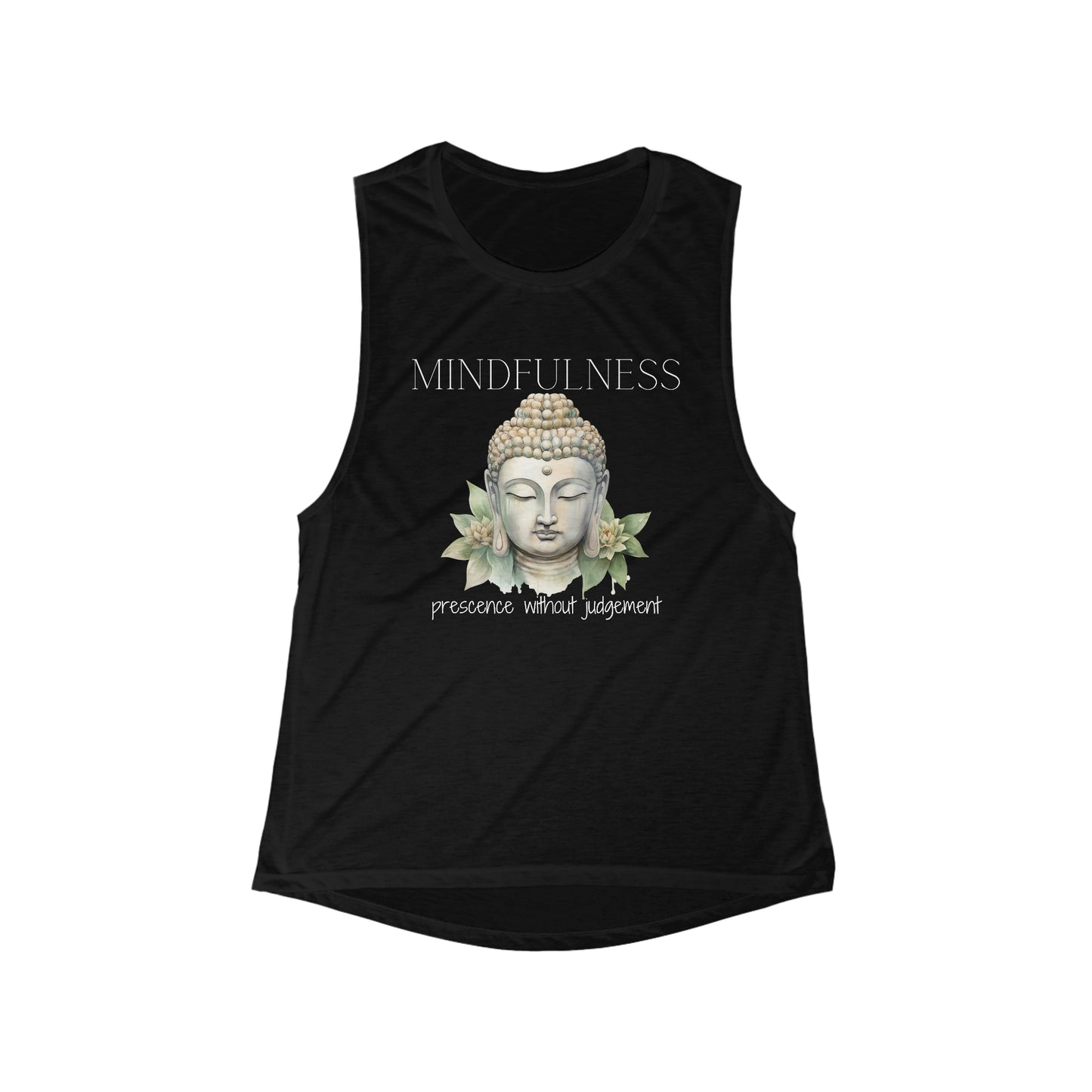 Mindfulness - Prescence without judgement - Women's Flowy Scoop Muscle Tank