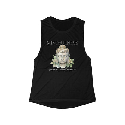 Mindfulness - Prescence without judgement - Women's Flowy Scoop Muscle Tank