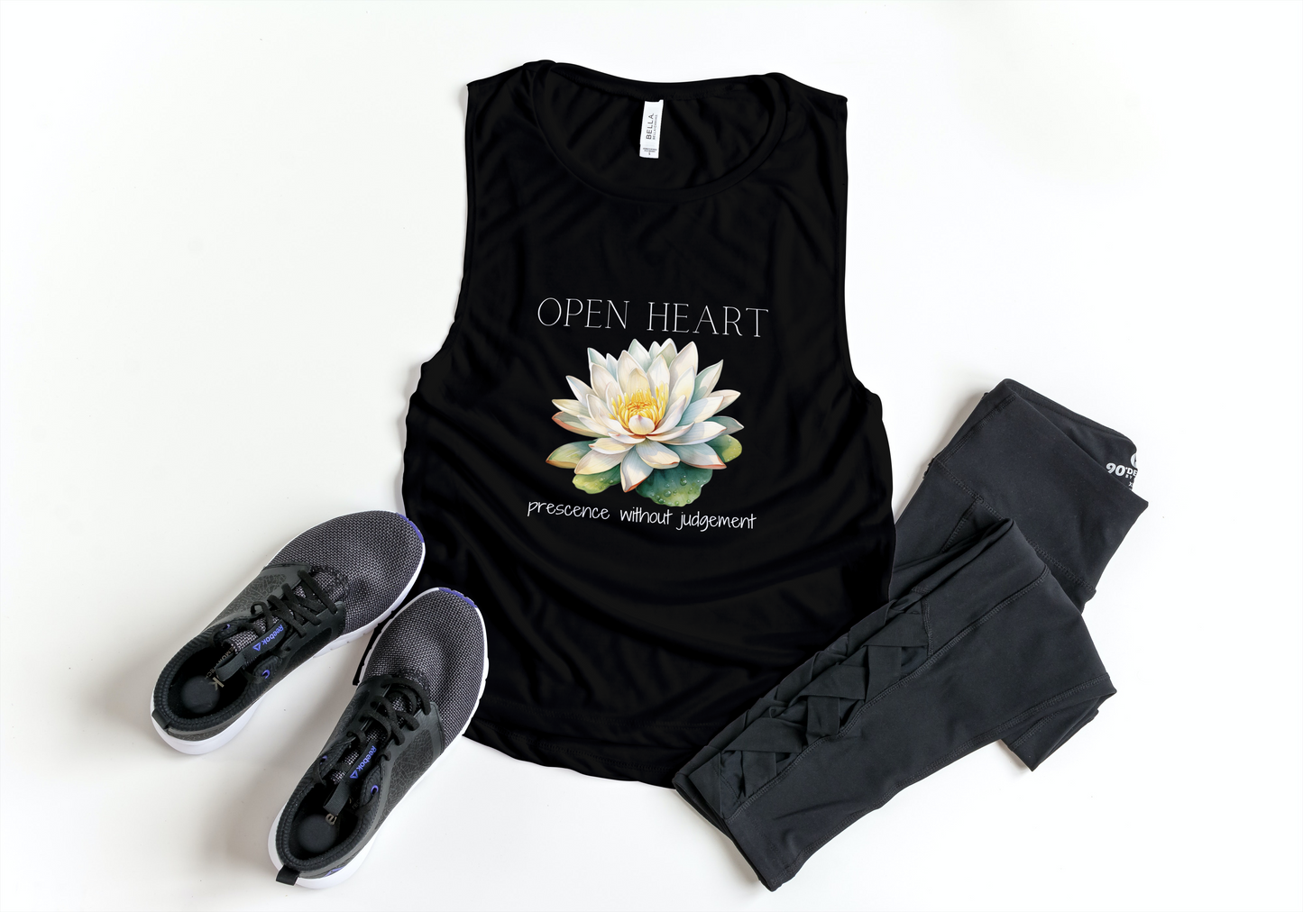 Open Heart - Prescence without judgement - Women's Flowy Scoop Muscle Tank