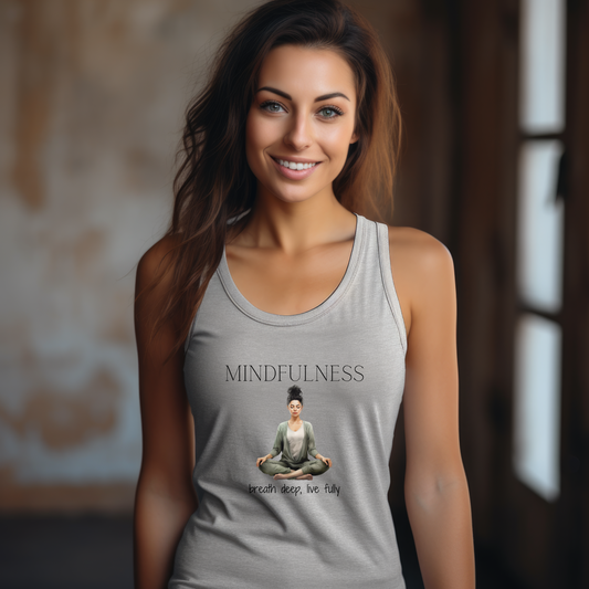 Mindfulness - breath deep, live fully - Women's Ideal Racerback Tank