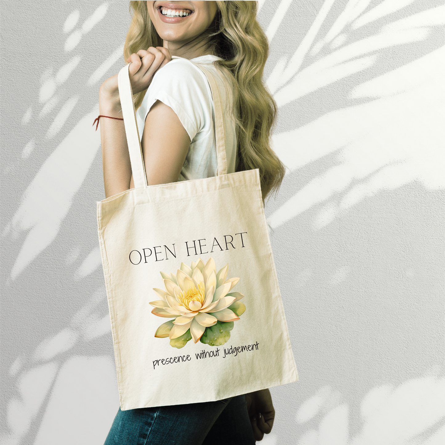 Open Heart Tote Bag, Yoga Tote Bag, Yoga Gift, Gift For Yoga Lover, Reusable Bag, Inspirational Bag