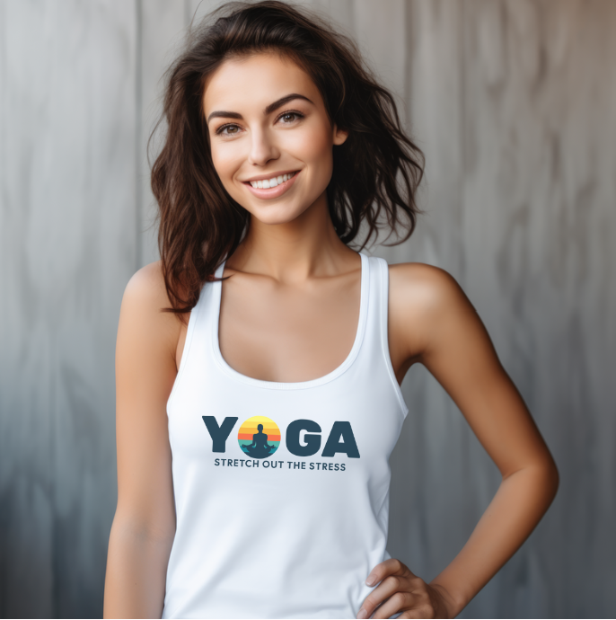 Yoga - Stretch out the Stress Tank Top | Yoga Top | Racerback Top