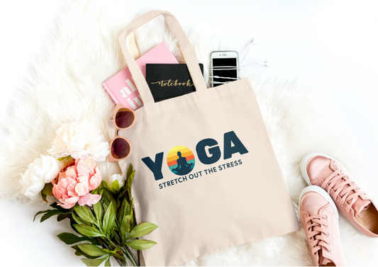 Yoga - Stress Free Tote Bag | Yoga Gift | Gift For Yoga Lover | Reusable Bag