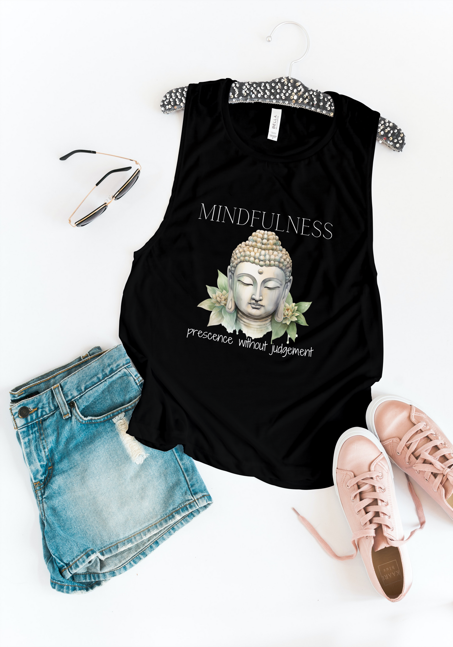 Mindfulness - Prescence without judgement - Women's Flowy Scoop Muscle Tank